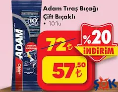 ADAM TIRAŞ BIÇAĞI ÇİFT BIÇAKLI 10'LU